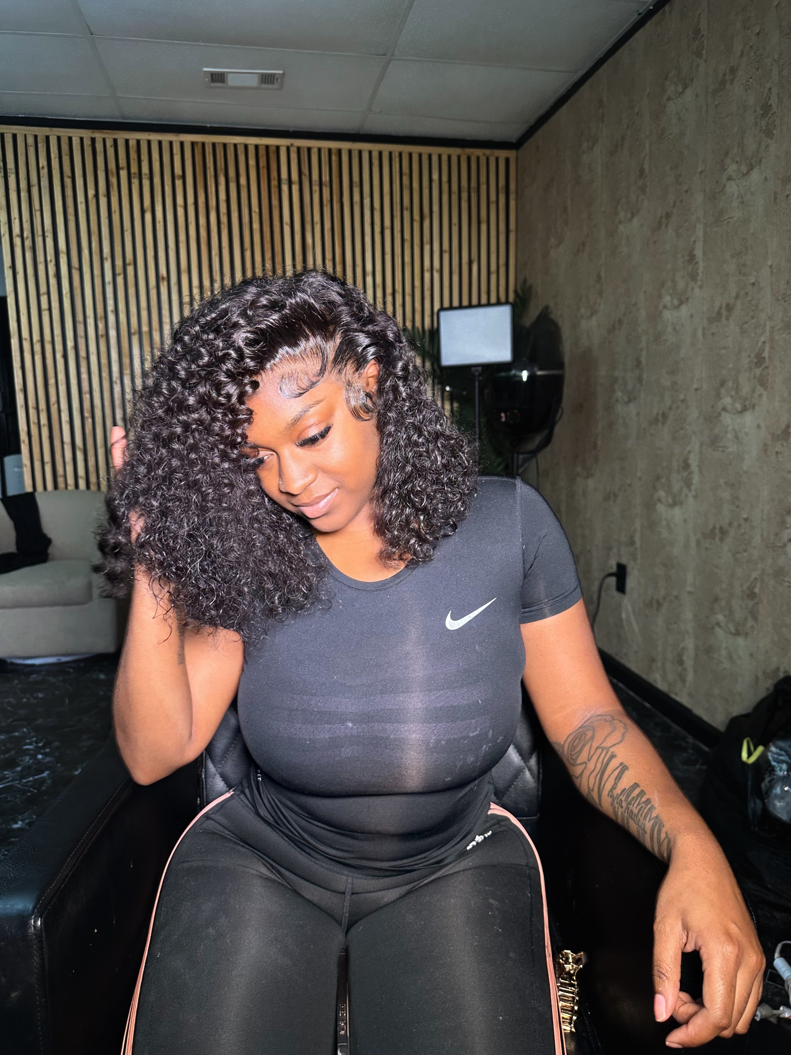 (SALE) Curly Frontal Bob Wig